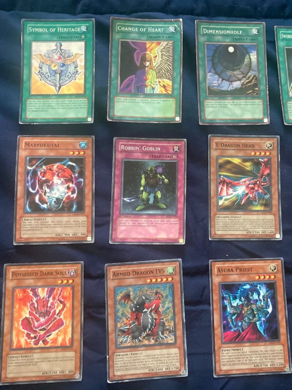 12 Yu-Gi-Oh 1996 Cards of all Kinds